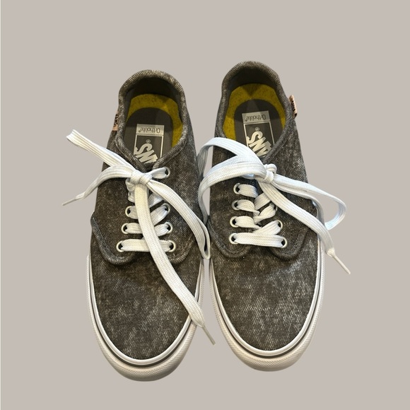 Vans Gray Sneakers with White Soles and Yellow Insole - Picture 1 of 4